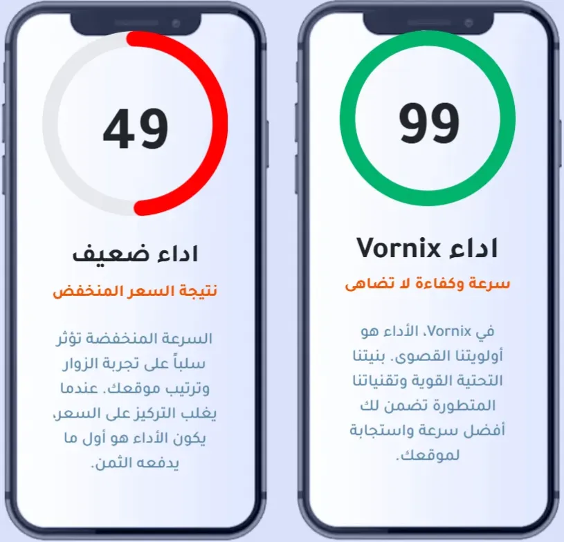 خوادم Vornix عالية الأداء - NVMe SSD و LiteSpeed